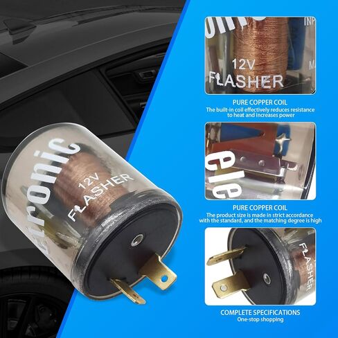 2 PCS Round Round Turn Turn Flasher Relay ، 1.69 "× 1.34" 12V 20A 2-pin مقاوم للماء ، ترحيل فلاش ، إكسسوارات التثبيت غير المدمرة (شفافة) in Saudi Arabia