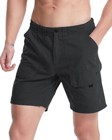 VAYAGER Sports Men's Cargo Shorts Cotton Lightweight Multi Pocket Casual Outdoor Hiking Shorts in Saudi Arabia