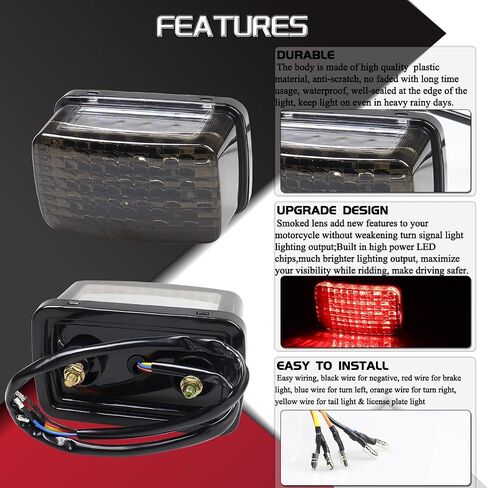 RED UTV Tail Lights ATV Brake Taillights Compatible with Yamaha Kodiak Big Bear Bruin Wolverine Rhino Viking, Replacement for 5km-84710-01-00 in Saudi Arabia