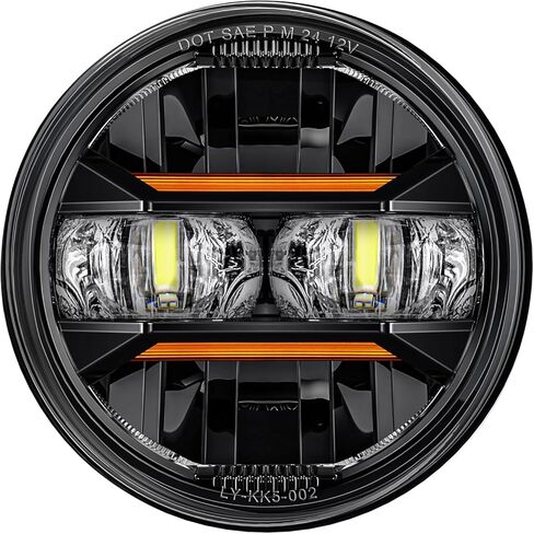AUDEXEN 5.75" LED Headlight for Harley, Amber Signals & White DRL Round 5.75 Inch Motorcycle Headlight Compatible with Dyna Sportster Softail Iron 883 Street Bob Street Rod Super Wide Glide, Chrome in Saudi Arabia