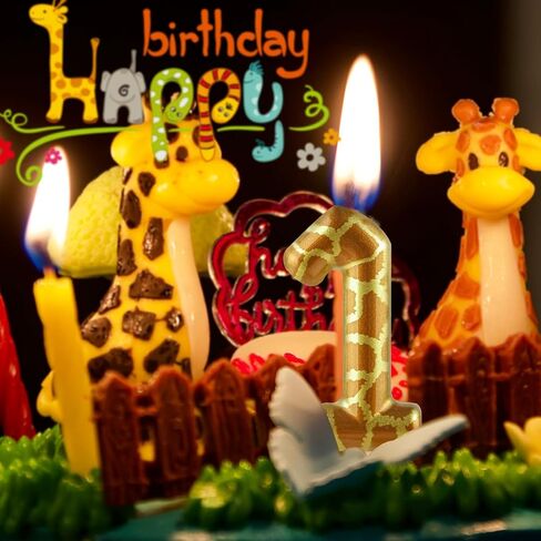 Number 1 Candles 1st Birthday Candles Cow Black Happy Birthday Candle Premium Wax & Metallic Design Cow Themed Cake Topper Decorations for Birthday Party Anniversary Celebration Supplies in Saudi Arabia