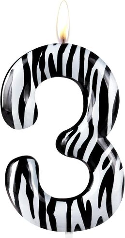 Number 1 Candles 1st Birthday Candles Cow Black Happy Birthday Candle Premium Wax & Metallic Design Cow Themed Cake Topper Decorations for Birthday Party Anniversary Celebration Supplies in Kuwait