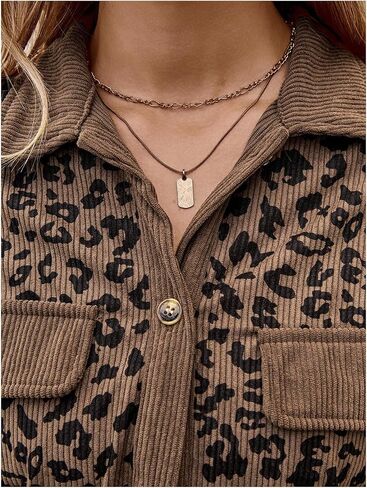 SOLY HUX Women's Leopard Print Jacket Button Down Long Sleeve Shacket Fall Jacket Outerwear in Saudi Arabia