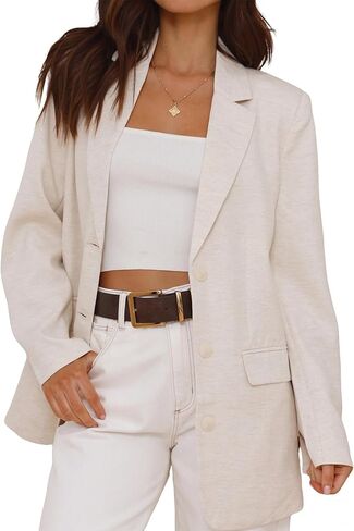 IDEALSANXUN Womens Long Sleeve Linen Blazer Casual Spring Summer Lightweight Jackets in Saudi Arabia