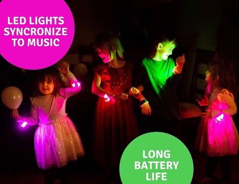 Glow in the Dark Bracelets - 14 Music & Sound Activated Glow Bracelets with Flashing LED Strobe, Perfect Party Favors for Birthdays, Concerts, and Themed Parties in Saudi Arabia