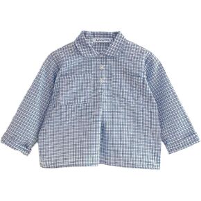 Ashmyova Boys Long Sleeve Vintage Plaid Blouses Shirt Cotton Classic Collared Button-Down Shirts Spring Tees Pocket Tops