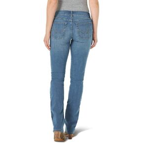 Wrangler Women's Western Mid Rise Stretch Straight Leg Jeans