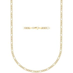 PORI JEWELERS 10K Yellow Gold 2.3MM Figaro 3+1 Link Chain Necklace - Size 14"-30"