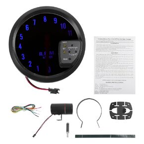 5" 127mm Tachometer Gauge Colorful Pointer RPM Tachometer Tach Gauge 0-11000RPM W/Sensor and Bracket Universal DC 12V