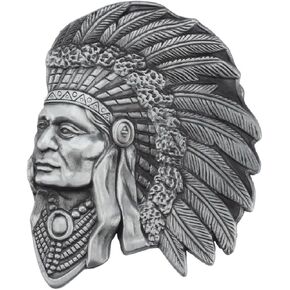 Indian Chief Head Belt Buckle for Men Indian Chief Headdress Tribal Warrior Native American Belt Buckle