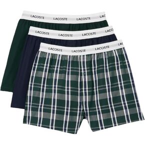 Lacoste Men's 100% Cotton White Belt Boxers, 3-Pack