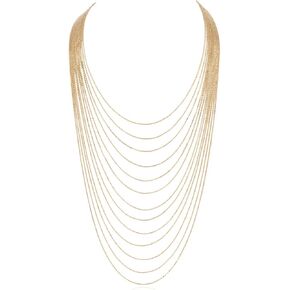 Riah Fashion Bohemian Multi Layer Detive Necklace - Gypsy Layered Strand Drap