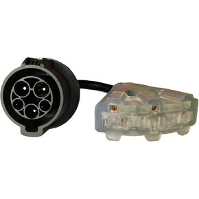 J1772 إلى NEMA 5-15/5-20 ، محول شحن محطة EV مع كابل 0.25 متر وثلاثة مآخذ ، قابس محول EV ، J1772 إلى NEMA 5-20 للدراجة الإلكترونية/الدراجات البخارية/عجلة واحدة