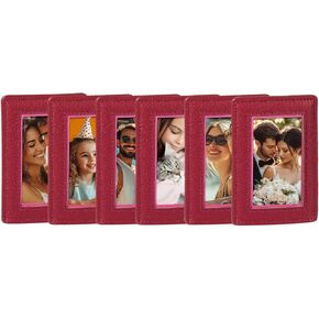 Magnetic Picture Frame for Refrigerator, Fridge Magnets Holds 2.5 x 3.5 Inches Photos, 6 Pack (6, Wave Black)