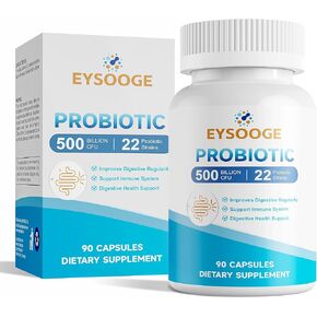 Probiotics for Women and Men, 500 Billion CFU, 22 Strains + Organic Prebiotics, Daily Probiotics for Digestive, Immune, & Gut Health - 90 Capsules