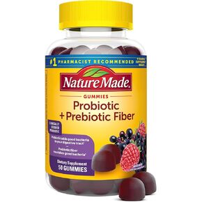 Nature Made Probiotic + Prebiotic Fiber Gummies, Gut Health, Fiber Supplement and Probiotics for Digestive Health, 50 Gummies, 25 Day Supply