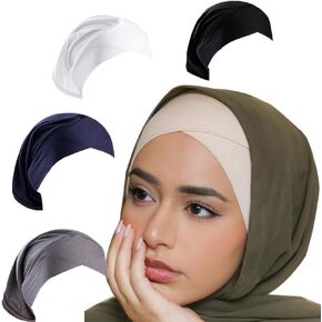 LMVERNA 4 قطع غطاء الحجاب المسلم للنساء عمامة عبر الحدود تحت سقف قبعات أنبوب القميص الإسلامي الإسلامي الإسلامي in Kuwait