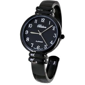Blekon Original Mother of Pearl Cuff Bracelet Watch for Women with 31mm case Japanese Quartz Movement Metal hinged Bangle Style Cuff Wrist Watch for Ladies…
