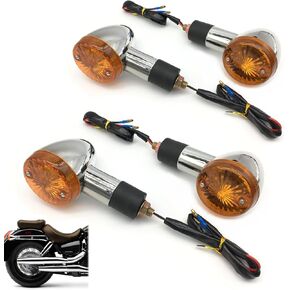 Universal 4Pcs Motorcycle Bullet Turn Signals Lights Fit For Honda Suzuki Kawasaki Yamaha Harley Motorcycle Bobber Chopper Vintage Turn LampBulb