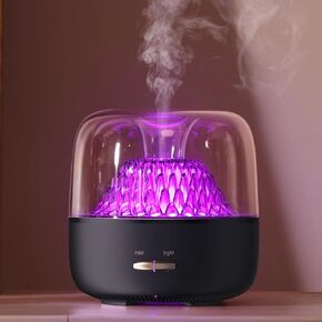 Personal Essential Oil Diffuser, 200ml Ultrasonic Mist Fragrance Aroma Diffusers with 7 LED Color Ambient Light, Small Size for Aromatherapy, Desk, Home, Office, Bedroom, Automatic Off, Black
