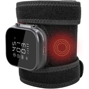Arm Heating Pad with Heat & Vibration & Red Light, Cordless Wearable Knee Massager with 31IN Detachable Extension Strap, Heated Leg Massager for Elbow Hand Knees Leg Ankles Wrists