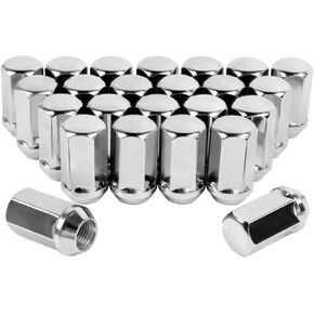 Set of 24 M14x1.5 Lug Nuts Compatible with Silverado Tahoe Suburban Tahoe Sururban Escalade Xt6 Xt5,7/8 Hex 1.77-Inch OEM Factory Style Large Acorn Socket Chrome Wheels Lug Nuts