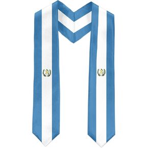 Guatemala Flag International Graduate Satin Stole Scarf with National Flag Design, 72" Graduation Sash