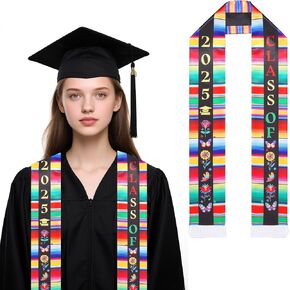 1PCS التخرج المكسيكي SASH 2025 ، 4.72 × 72 بوصة سرق المكسيكي - سرقت التخرج الحجم لفئة 2025 مناسبة للذكور والإناث