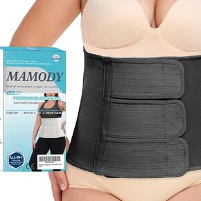 Postpartum Recovery Abdominal Binder Belly Band for Natural Delivery & C-Section Recovery, 9" High Compression Wrap