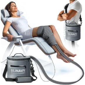 Cold Therapy Machine, Portable Ice Therapy Machine for Knee After Surgery with Programmable Timer & Flow Rate, Quiet Pump, Knee Pad, Light Gray