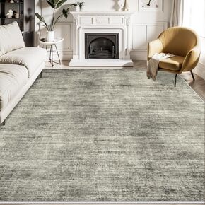 Area Rugs for Living Room: 8x10 Large Soft Washable Rug Modern Abstract Indoor Carpet Non-Slip Backing for Bedroom Dining Room Under Table Home Office Farmhouse- Grey