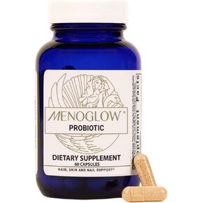 MENOLABS MenoGlow Dietary Supplement for Menopause Relief - 60 Capsules - Nutritional Supplement With Vitamin C & Hyaluronic Acid, Supports Hair, Skin & Nails Reduces Hot Flashes & Supports Gut Health