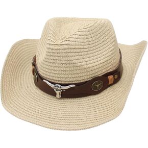 Western Straw Cowboy Hats for Men's Women's Cowgirl Hat Wide with Shapeable Wide Brim Foldable Vacation Beach Sun Hat in Saudi Arabia
