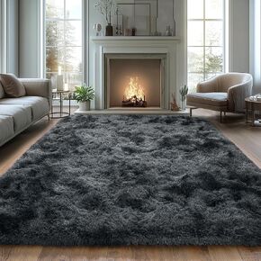 Shag Area Rugs for Living Room, Soft Fuzzy Plush Rugs, Upgrade Anti-Skid Modern Furry Rugs Fluffy Carpets for Kids Room Nursery Home Decor Dark Blue, 4X6 Feet in Saudi Arabia