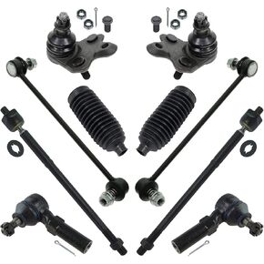 TRQ Front Steering & Suspension Kit Ball Joint Steering Rack & Pinion Bellow Sway Bar Stabilizer Link Tie Rod Compatible with 2009-2018 Toyota Corolla 2009-2013 Matrix