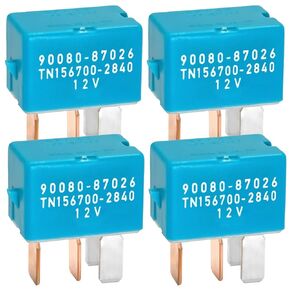90080-87026 90987-02027 Automotive Relay (Pack of 4) – 12VDC 4-Pin Multi-Use Relay for Toyota Prius, Lexus, Scion - A/C, Starters, Headlights & More