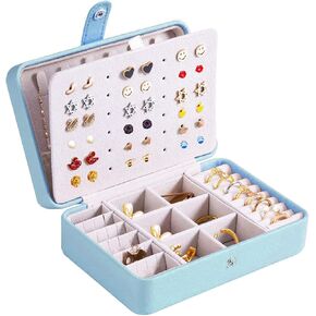 Small Jewelry Box for Earrings, Travel Earring Organizer for Girls Earring Box Travel Earring Case Organizer Pink Travel Jewelry Boxes for Women Small Earring Holder Organizer Box for Girls