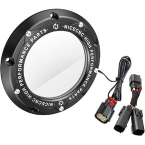 Black LED Derby Cover Clutch Cover with Light Compatible with Harley Touring Models, fits 2007-later Touring and Trike Models, Replacement for 25700388/25700385/25700438, See Fitment