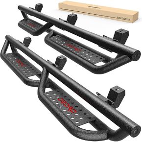 AutoSaver88 تشغيل لوحات التشغيل المتوافقة مع 2018-2025 Jeep Wrangler JL 4 Doors ، Rail Sext Steps Rails ، Black Bolt-on Nerf Bar