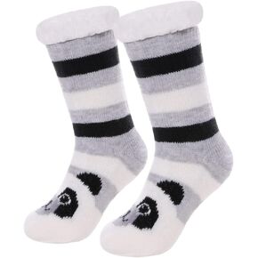 Mqelong Kids Slipper Scipy Socks Boys Girls Fluffy Fleece مبطن
