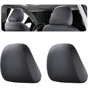 4 PCS Headrest Covers for Cars, Knitted Stretch Breathable Fully Surrounded Car Headrest Cover, Reusable Soft Anti-Dirty Dustproof Headrest Protector, Universal for Most Cars (Black)
