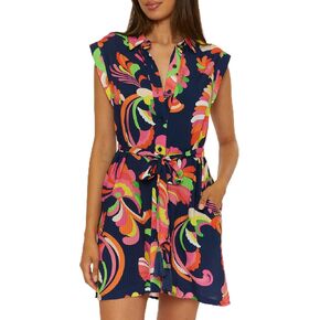 Trina Turk Poolside Shirt Dress, Casual, Floral Print, Beach Cover Ups for Women