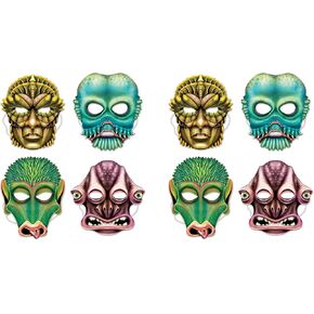 Beistle 8piece Alien Masks ، 11.25 "إلى 12.25" ، ، متعدد الألوان