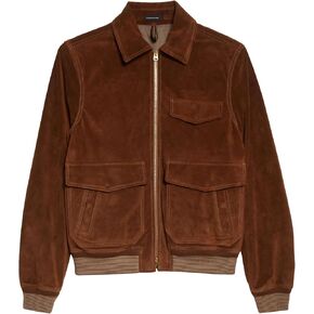Suede A-2 Bomber Jacket The Jackal 2024 The Day Of Eddie Brown Redmayne Leather Jacket