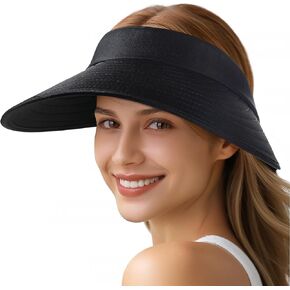 قبعات شمس للنساء - قبعة واسعة من Sun Brim For Women و Upf50+ قبعة ذيل حصان قابلة للطي خفيفة الوزن قابلة للطي قابلة للطي
