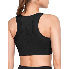 Yvette Zip Front Sports Bras for Women High Impact Supportive Large Bust Bras for Running in Kuwait