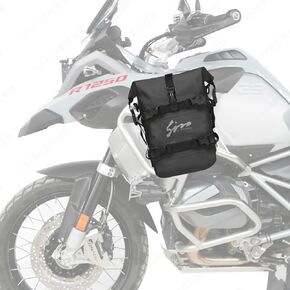 Motorcycle Saddle Bag 8L/10L/12L Black PVC Waterproof Frame Mount Motorcycle Bag with Adjustable Strap