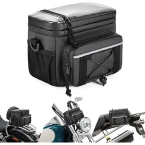 حقيبة مقود دراجة نارية مقاومة للماء ، حقيبة مقود Dirtbike لـ Cruiser Softail Dyna ، حقيبة تخزين للأدوات الدراجات مع نافذة واضحة وامسام USB ، حقيبة فقط