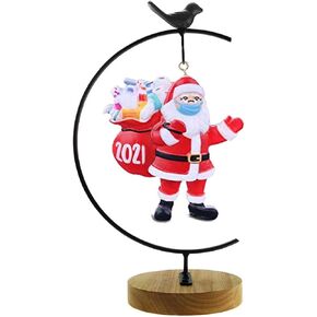 MADOCEGE Ornament Display Stand Air Plants Holder Terrariums Hanging Planter Stand Art Iron Wire Hanging Pot Hook for Home Decor Ornaments (12.2''x7'',Black,Bird)