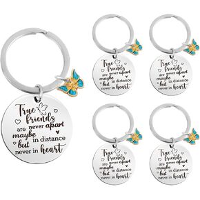 Ouligay 5Pcs Best Friend Birthday Gifts for Women Friendship Keychain, Long Distance Friendship Gift for Bestfriend Bff Bestie Friend Female Coworker Graduation Leaving Going Away Goodbye Farewell